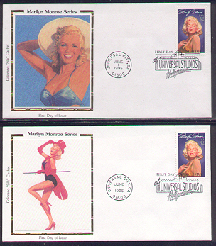 Marilyn Monroe #4 $45.00 Colorano Silk FDC set/5