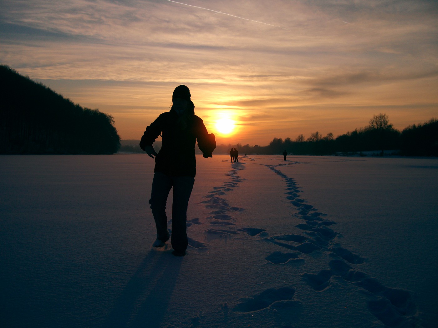 Giana auf dem schneebedecktem Eis