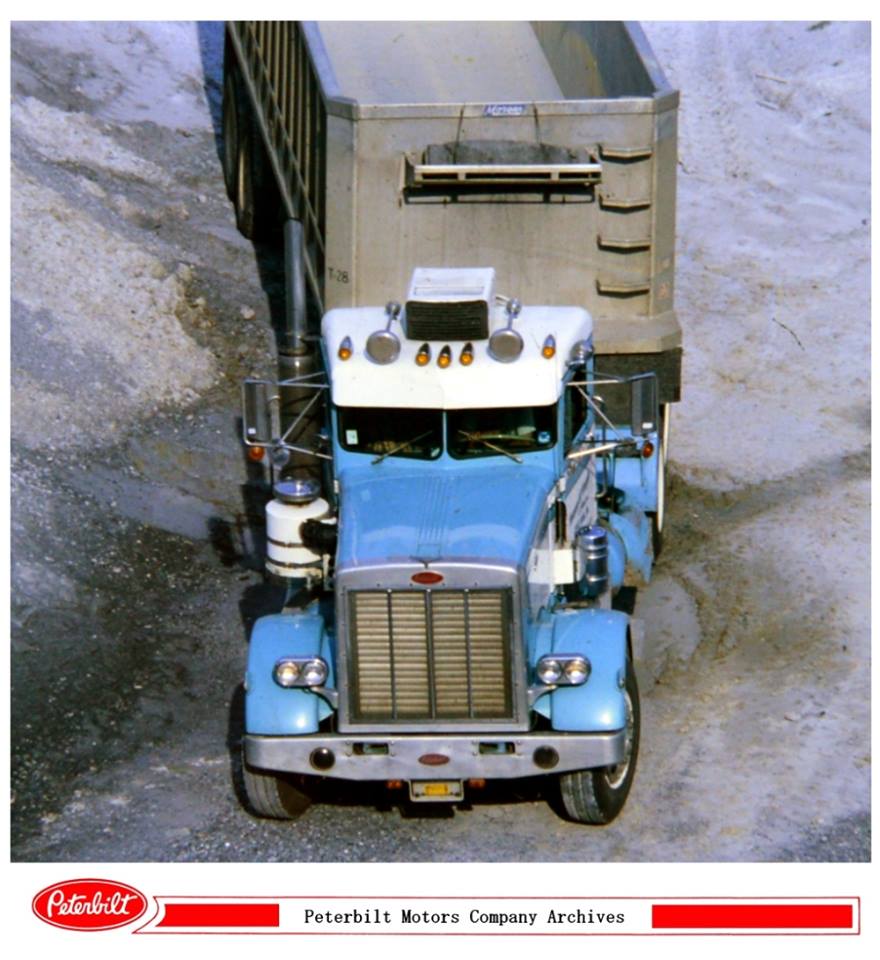 みっさんページ Photo: Archive blue and white 359 end dump | Peterbilt