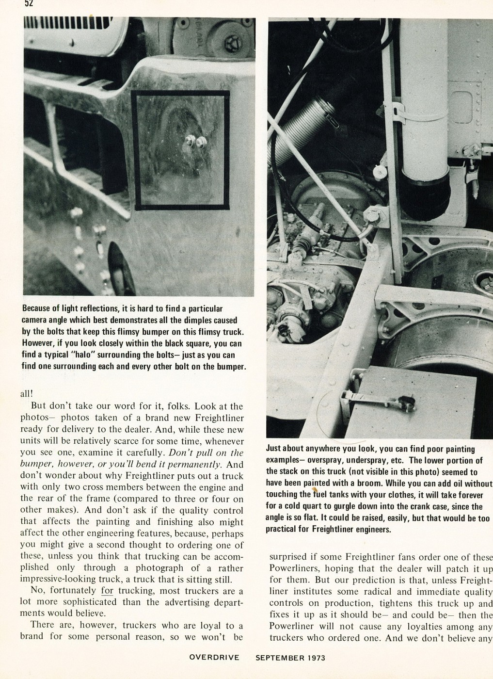 Photo: September 1973 White-Freightliner Powerliner Report