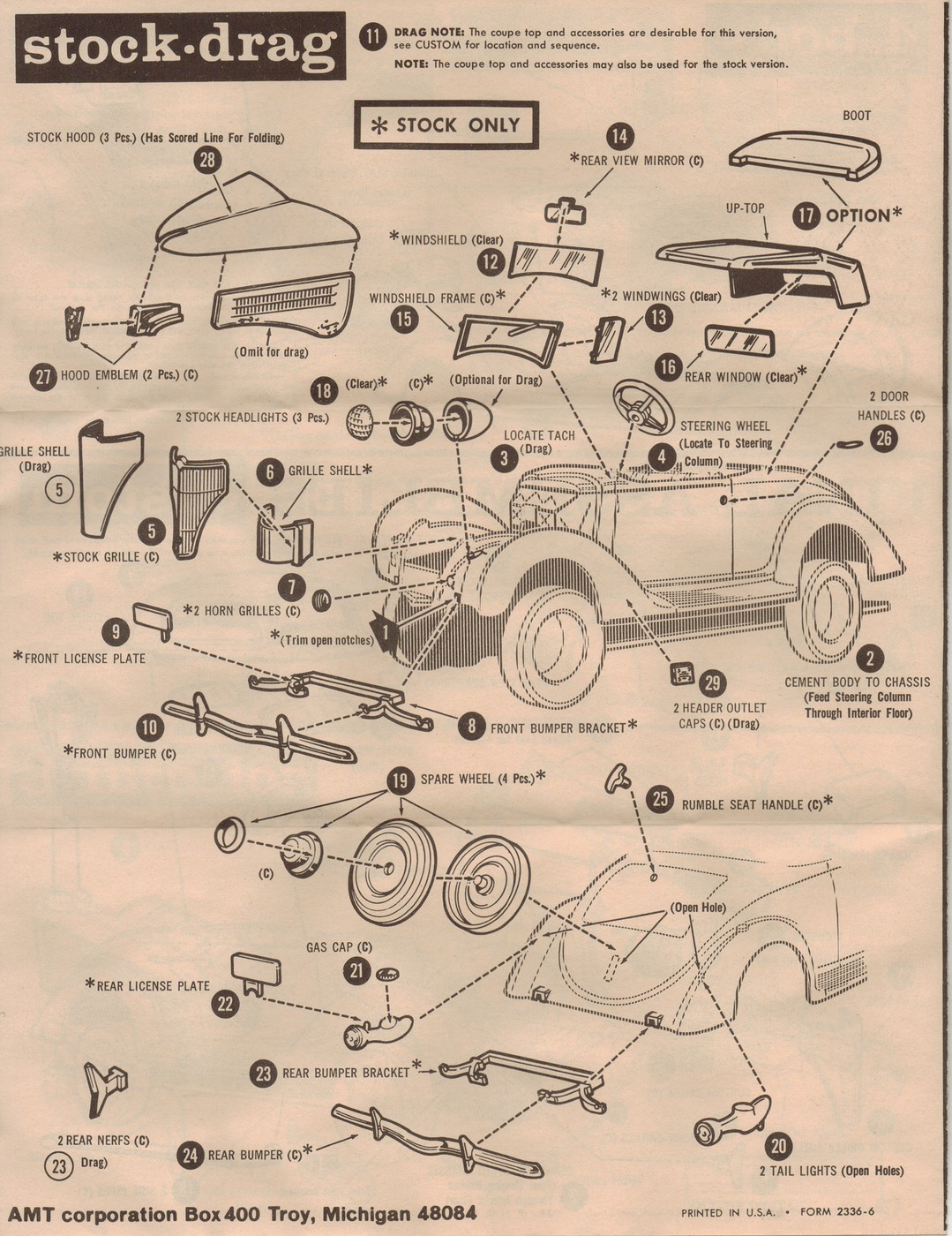 Photo File (5) AMT 1936 Ford Michael J. Pollard Flower Power Car 
