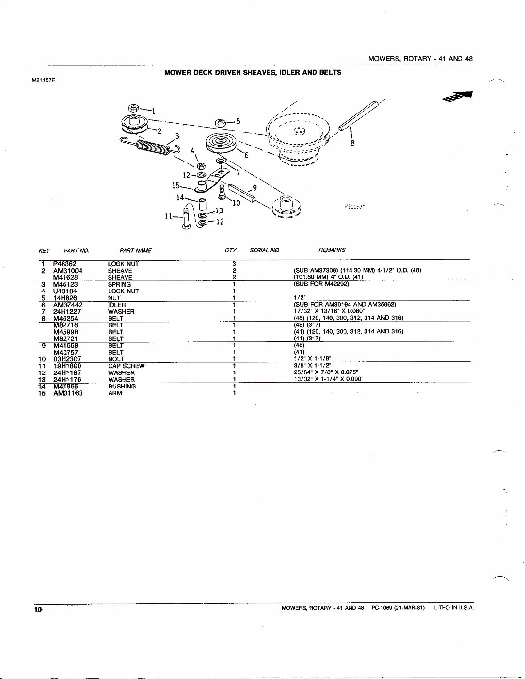 Photo John Deere 41 and 48 rotary mowers Parts Catalog 012 John