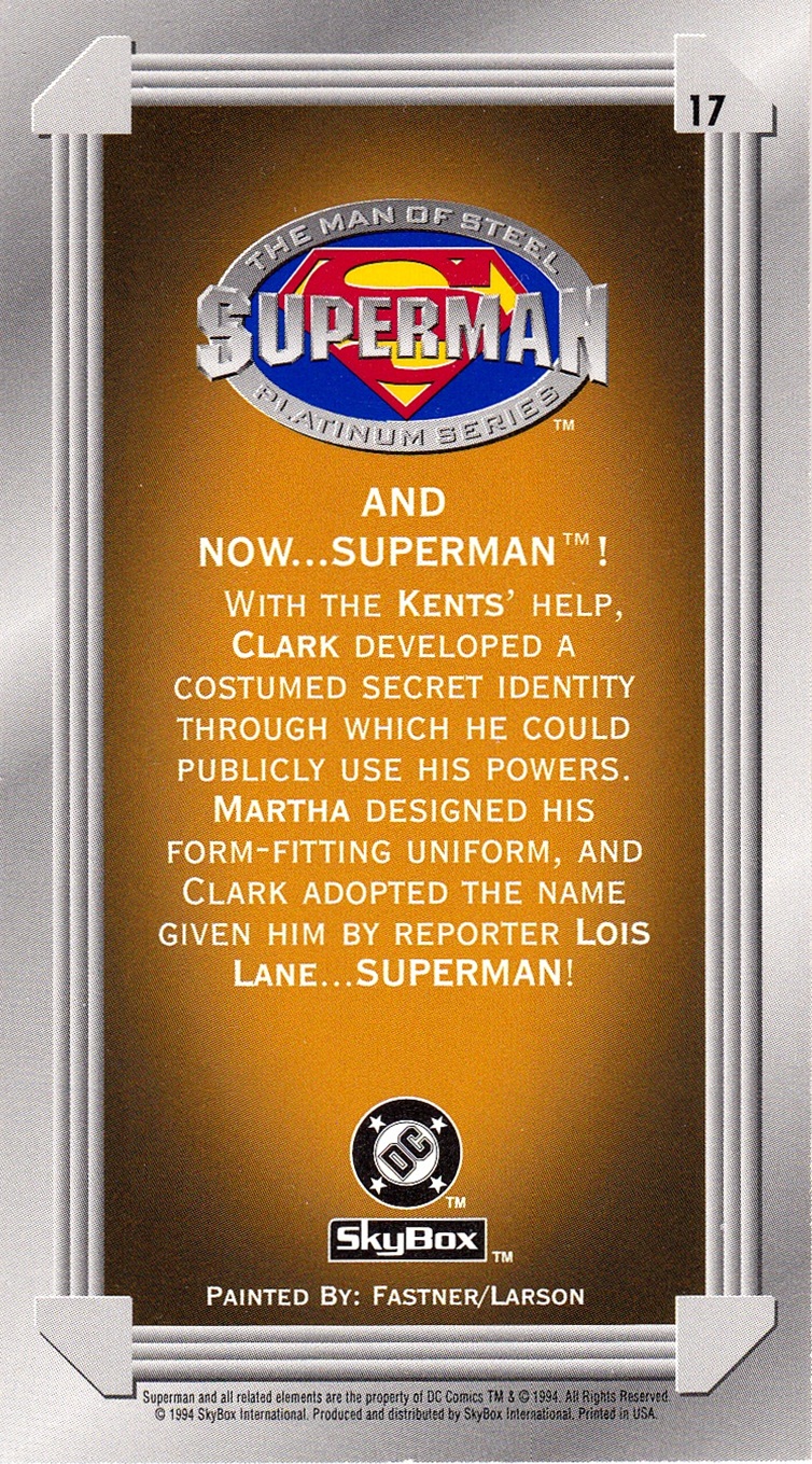 1994 Superman The Man of Steel Platinum Series album