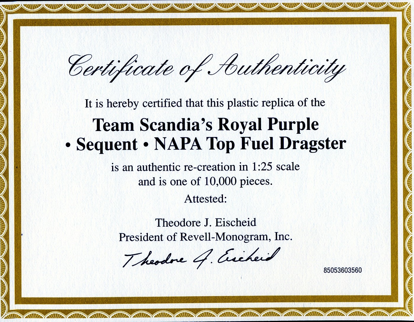 Photo img577 RM Team Scandia's Royal Purple Sequent Top Fuel