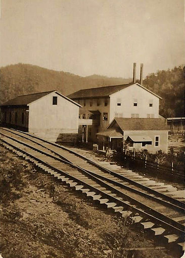 "Clothes Pin Factory" at Norma, Scott, TN, in the early 1900s. North to South view.