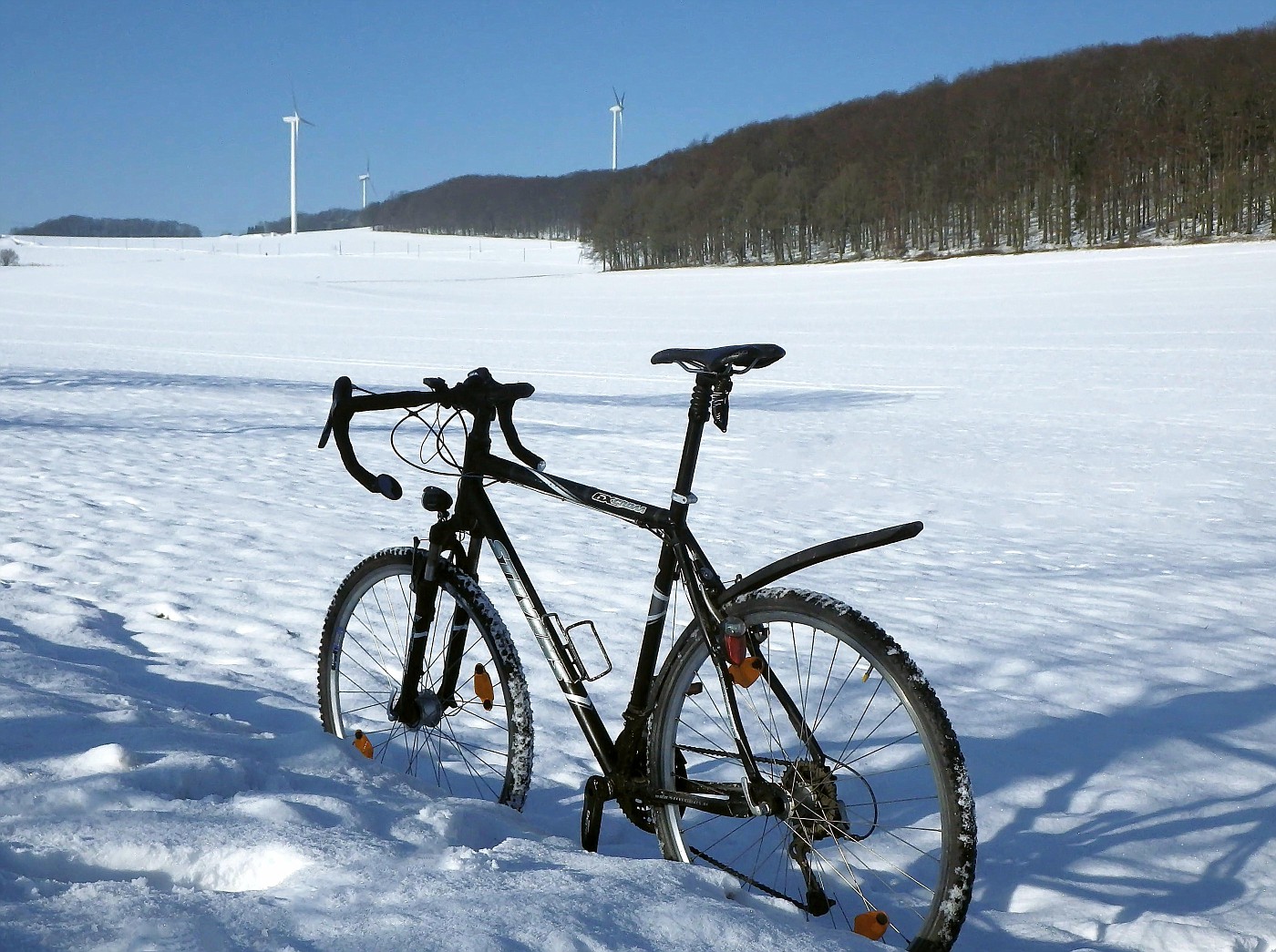 Der Winter hat die Landschaft zugedeckt.