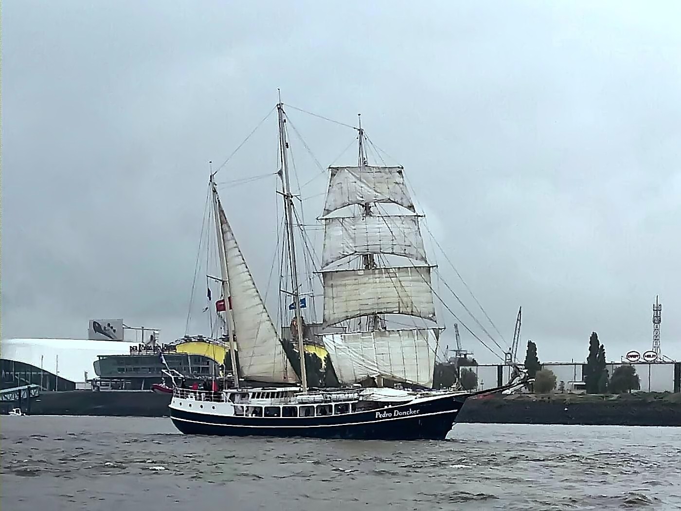 Segelschiff vor Steinwerder