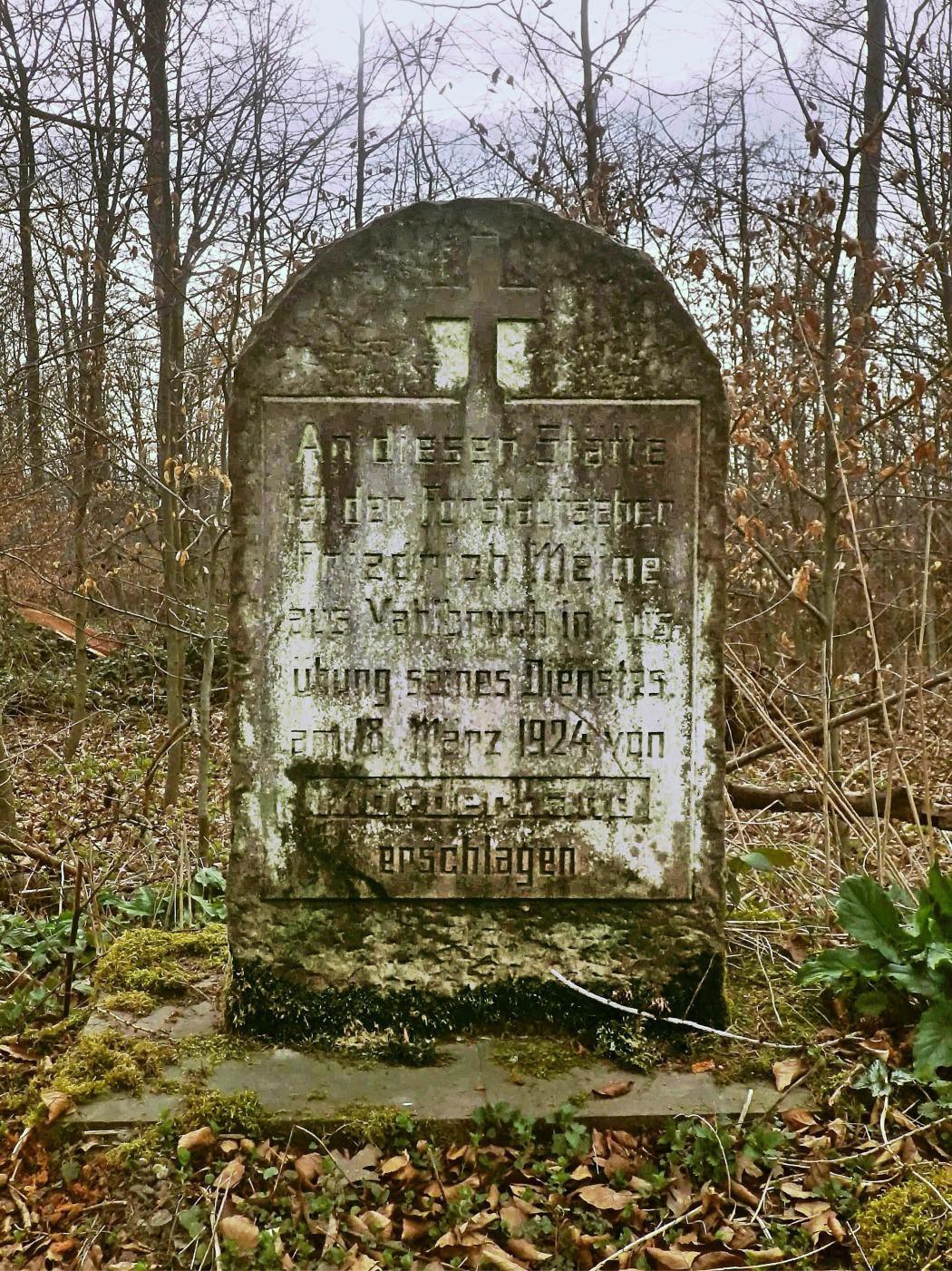 Gedenkstein im Lüdischen Holz