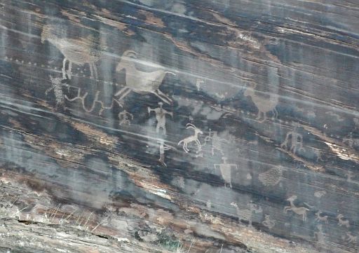 Petroglyphs not far from the canyon entrance