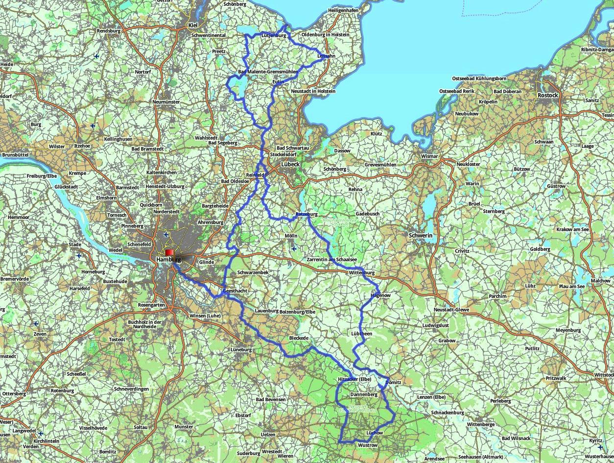 Route 600km Brevet Hamburg/HoheWacht