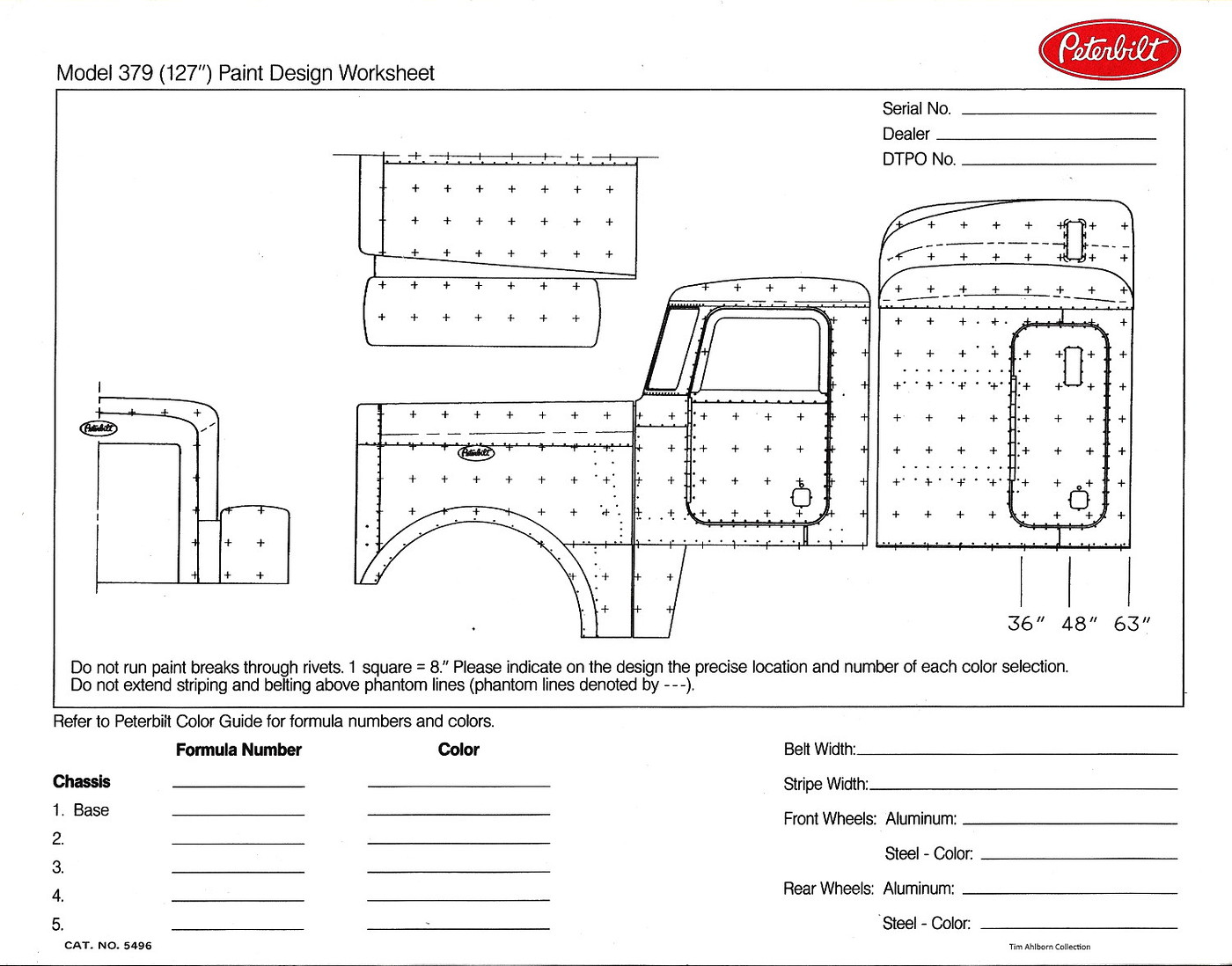Photo 379 127 paint scheme layout worksheet PETERBILT Peterbilt