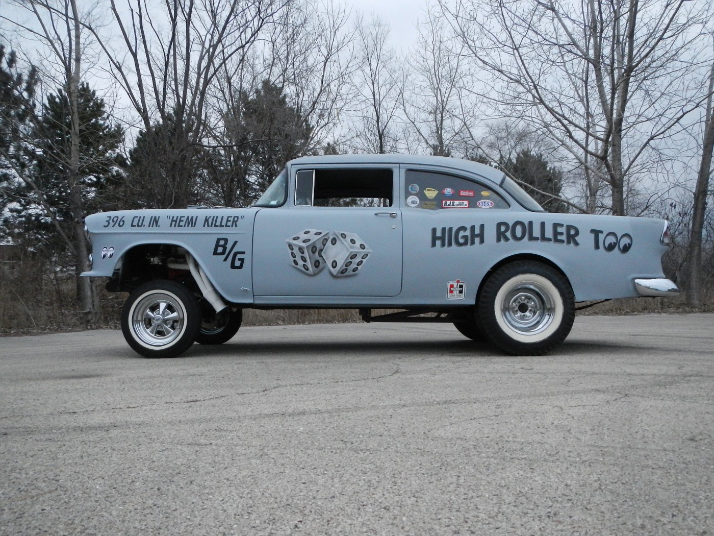 Photo 1955 Gasser Primer 396 Bib Block 005 Tri Five 55 56 57 Chevy Gassers Album 9958