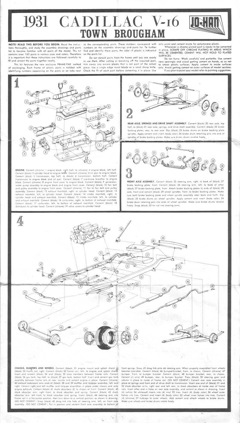Maquette Jo-Han 1/25 – 1931 Cadillac Town Brougham – Voiture Collection – Occasion