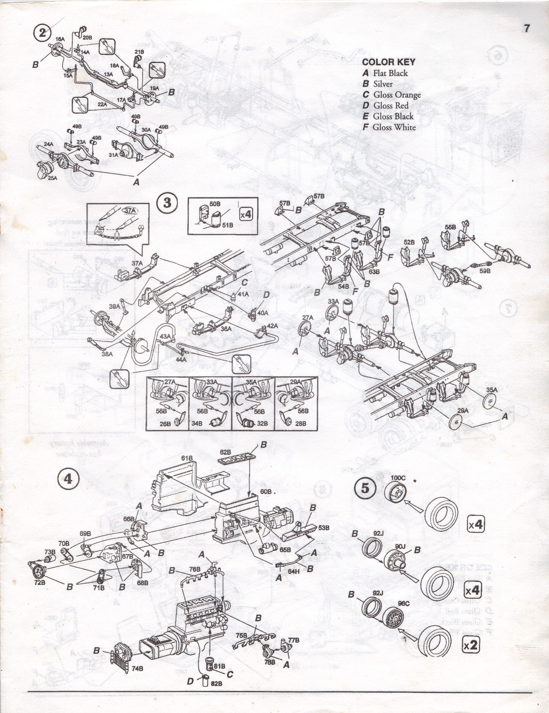 Photo Instructions pg7 TESTORS Frieghtliner Truck and Sports Car Set