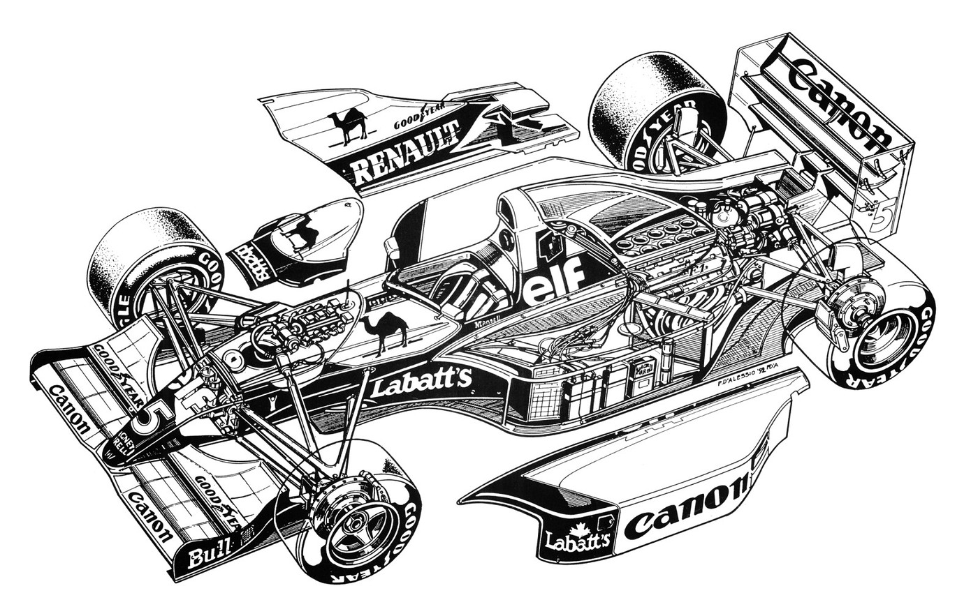 Photo: Williams FW14B-Renault of 1992 Paolo D'Alessio illustration ...