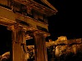 Gate of Athena and Temple of Athena Nike in Background and night