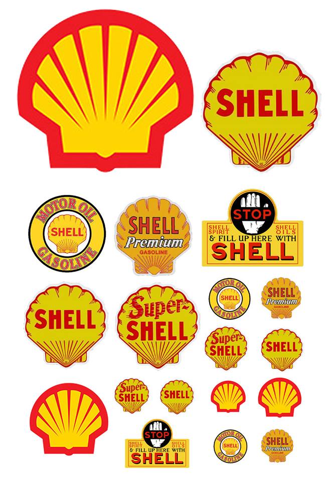 Photo Shell Signs a Scale Boxes & Signs album K&R Kustoms + Rods photo and