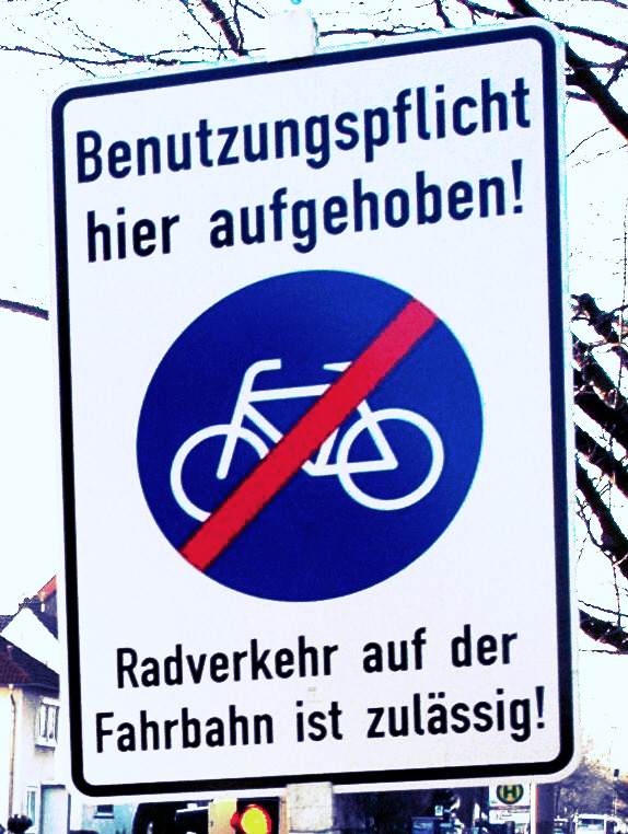 Radwege-Benutzungspflicht aufgehoben!