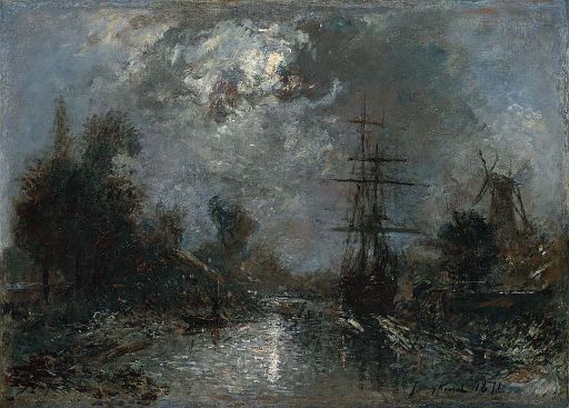 Harbor in Moonlight (1871)