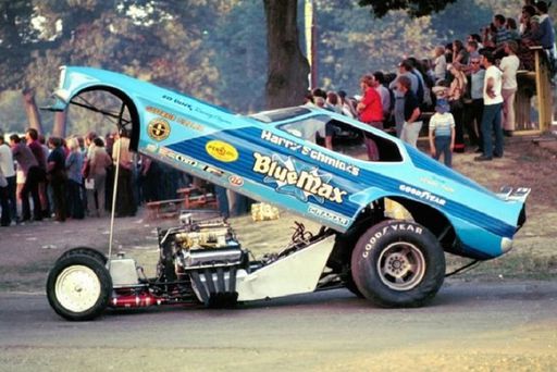  CrashDaddy Blue Max Funny Car At Speed Drag Racing