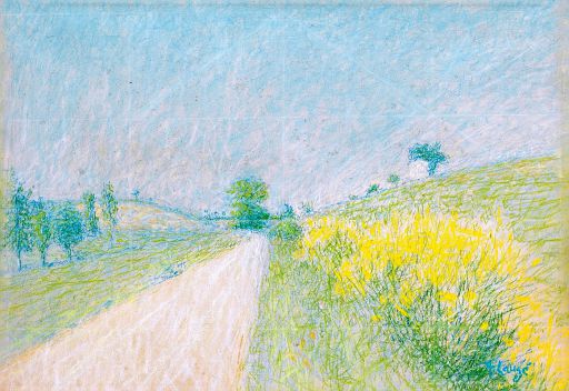 Village Road with Broom and Flowers (undated)