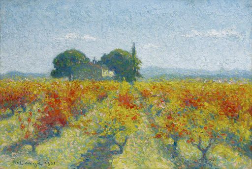 Cailhau, Vines in Autumn by Notre-Dame-Des-Pres (1931)