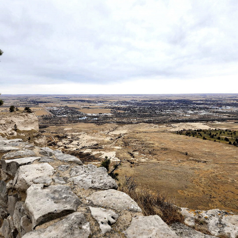 Photo: View of the North Platte River Valley and the City of ...