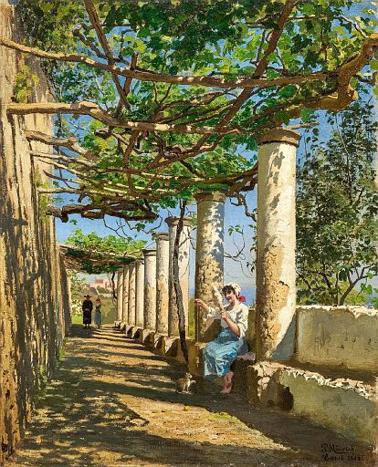 Pergola with Old Grapevines on Capri (1883)