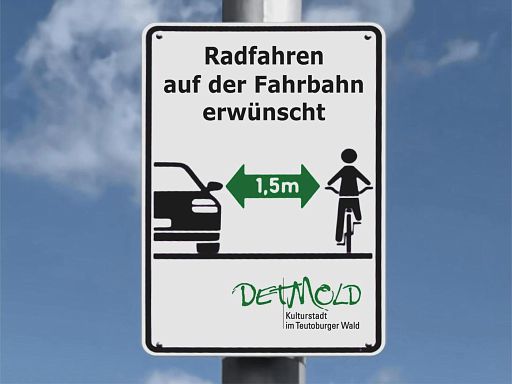 Radfahren auf der Fahrbahn erwünscht