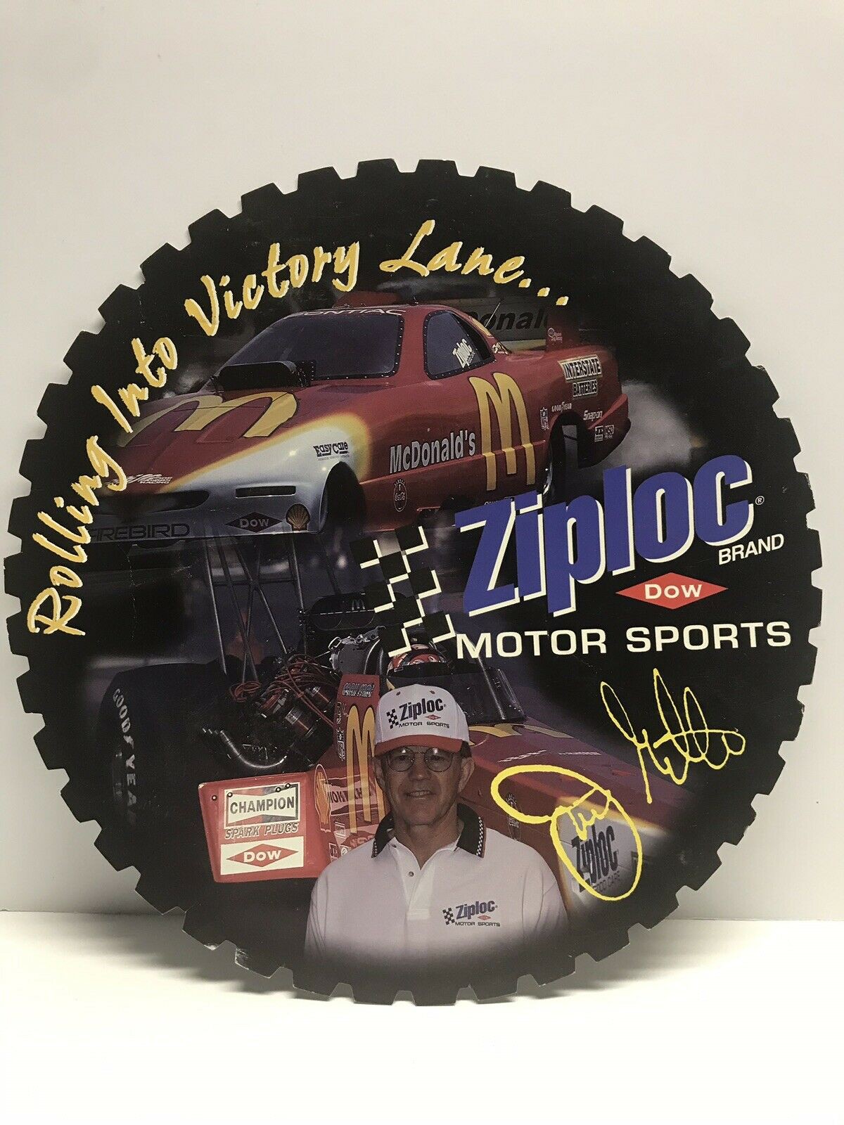 Photo: 1994 Nhra Joe Gibbs Autograph Very Cool Ziploc Wheel Design