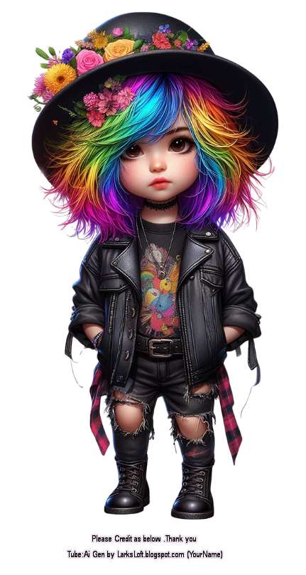 Sept rainbow hair