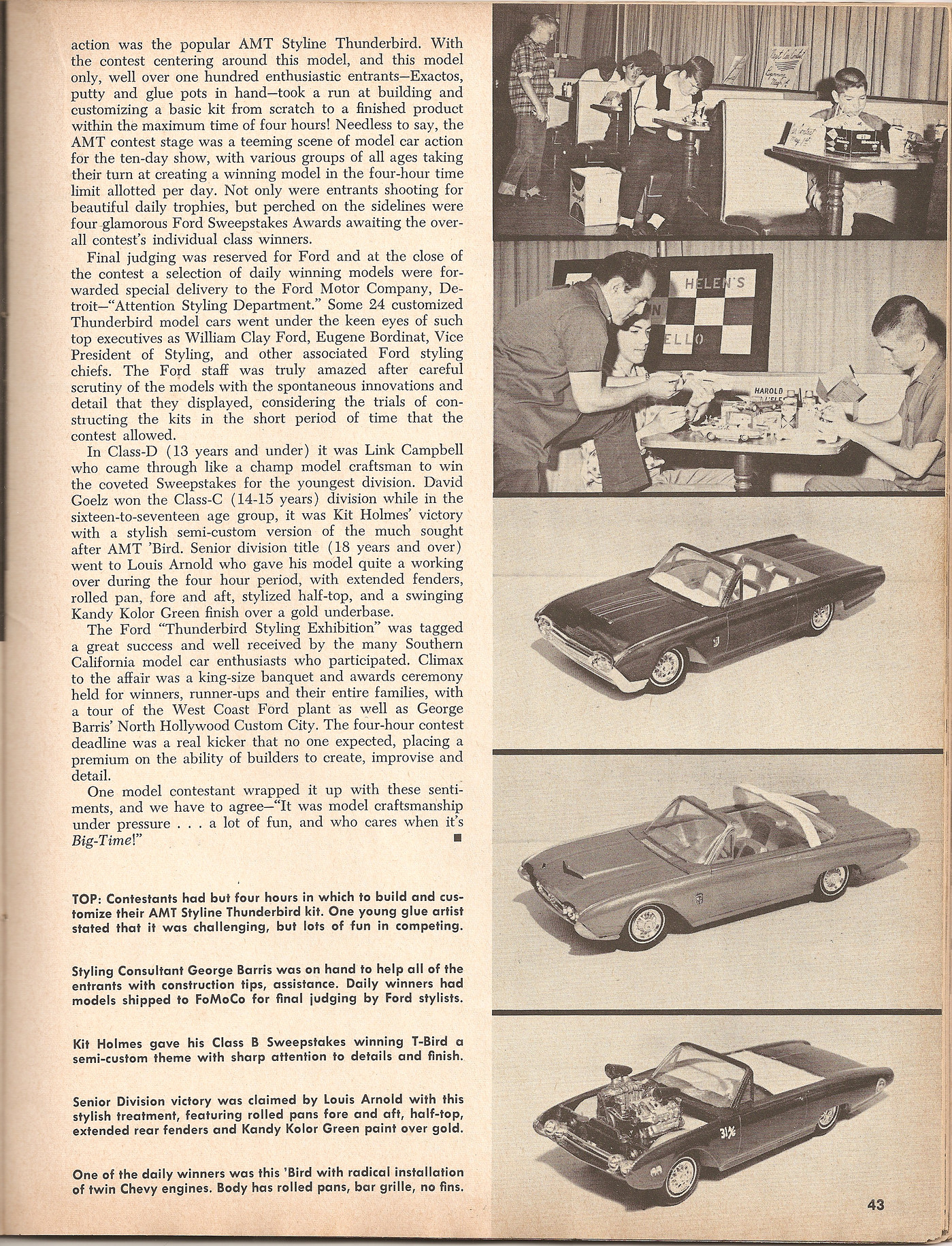 Photo AMT Model Car Handbook pg 43 AMT Model Car Handbook 1962